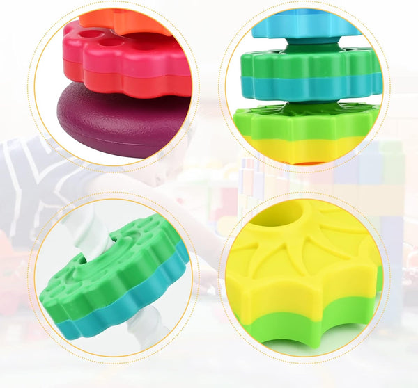 Rainbow Spin Stacking Fun