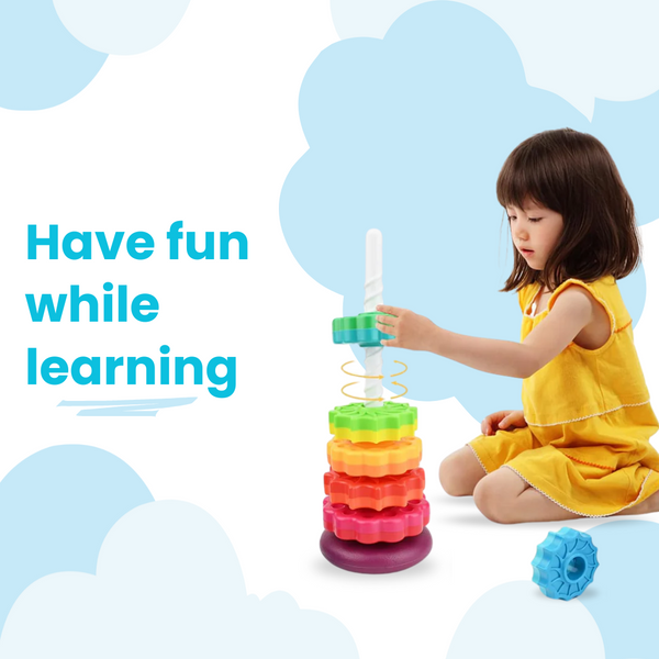 Rainbow Spin Stacking Fun